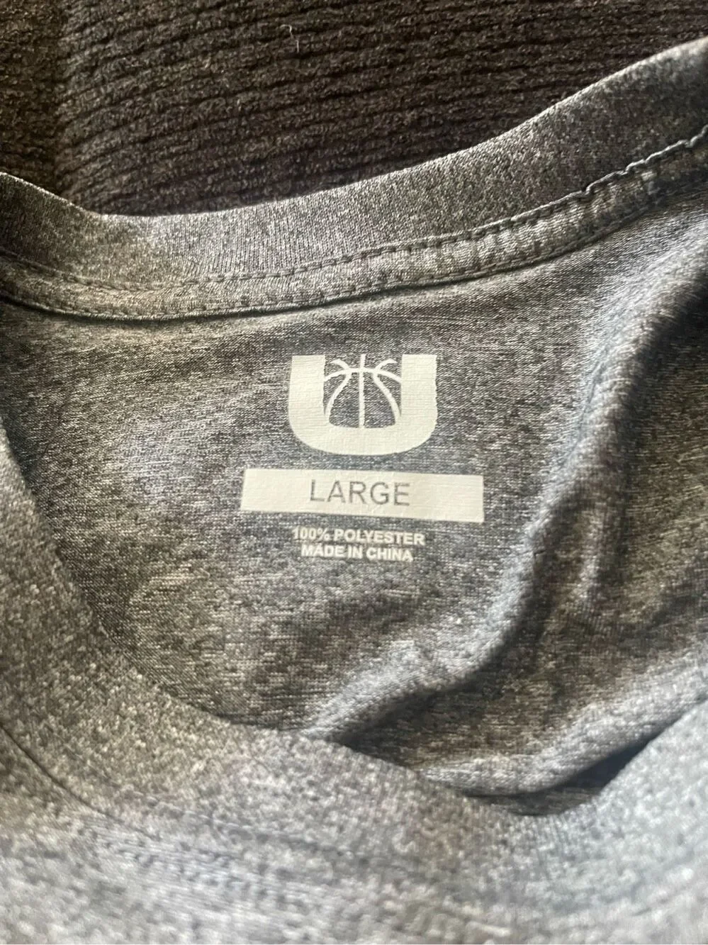 Mens Gray Pullover Crew Neck Utah Jazz Basketball Long Sleeve T-Shirt Size Large